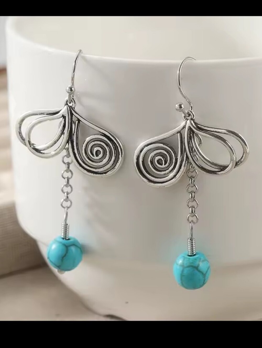 Vintage Earrings Turquoise Women's Water Drop Dangle Jewelry New G13‎